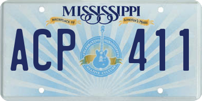 MS license plate ACP411