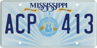 MS license plate ACP413
