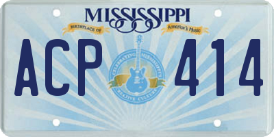 MS license plate ACP414