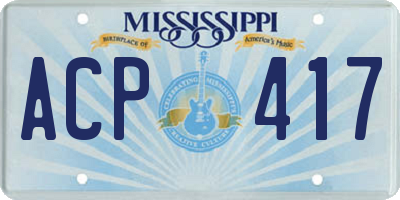 MS license plate ACP417