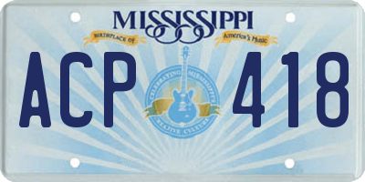 MS license plate ACP418