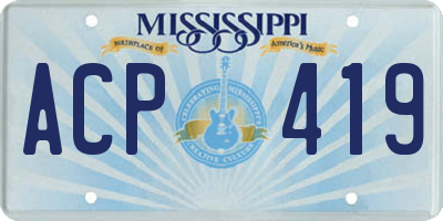 MS license plate ACP419