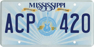 MS license plate ACP420