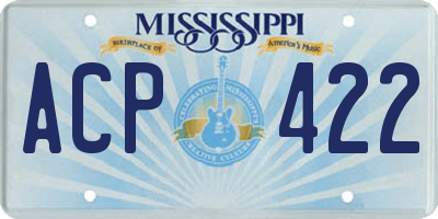 MS license plate ACP422