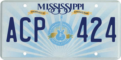 MS license plate ACP424