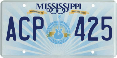 MS license plate ACP425