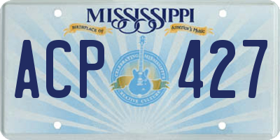 MS license plate ACP427