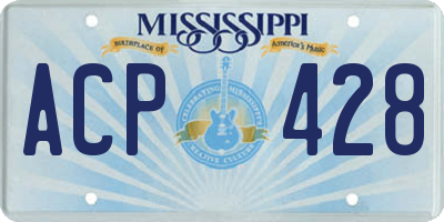 MS license plate ACP428