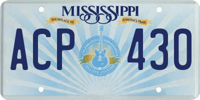 MS license plate ACP430
