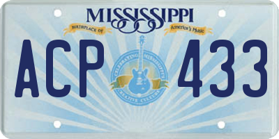 MS license plate ACP433