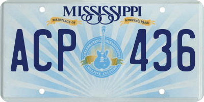 MS license plate ACP436