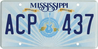 MS license plate ACP437