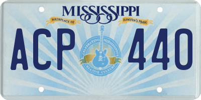 MS license plate ACP440