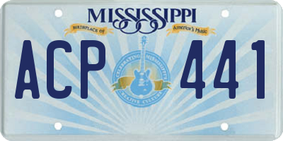 MS license plate ACP441