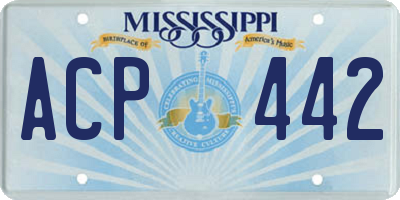 MS license plate ACP442