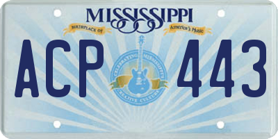 MS license plate ACP443