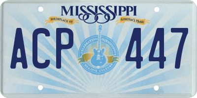 MS license plate ACP447