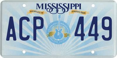 MS license plate ACP449