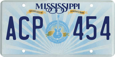 MS license plate ACP454
