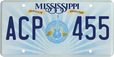 MS license plate ACP455
