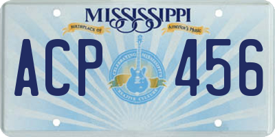 MS license plate ACP456