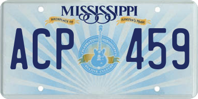 MS license plate ACP459