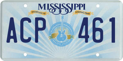 MS license plate ACP461