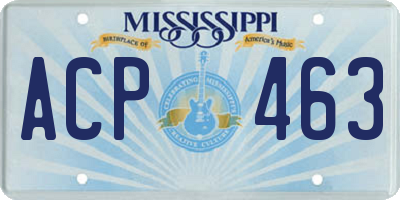 MS license plate ACP463