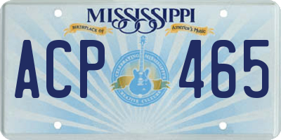 MS license plate ACP465