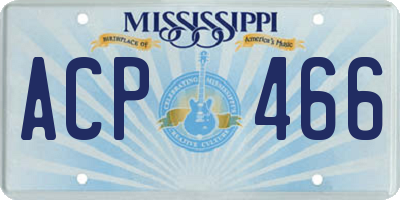 MS license plate ACP466