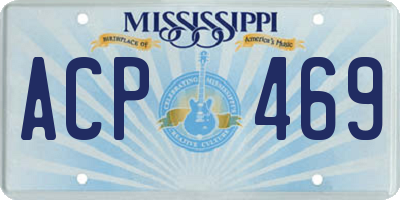 MS license plate ACP469
