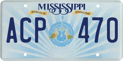 MS license plate ACP470