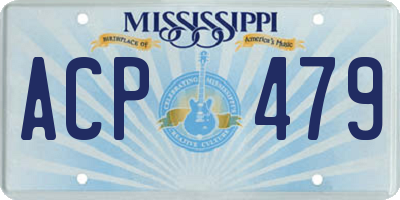 MS license plate ACP479