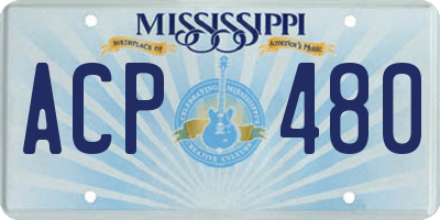 MS license plate ACP480