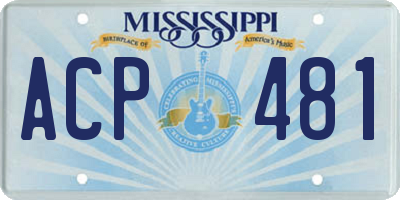 MS license plate ACP481
