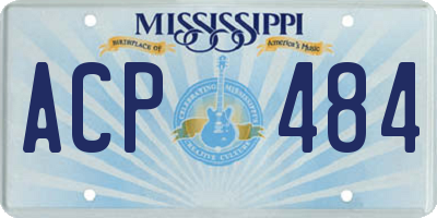 MS license plate ACP484
