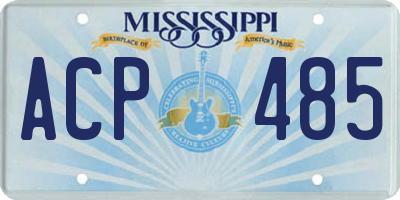 MS license plate ACP485