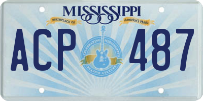 MS license plate ACP487