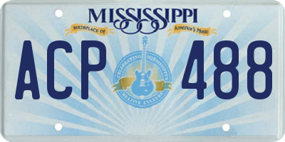 MS license plate ACP488