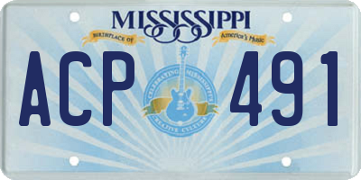 MS license plate ACP491