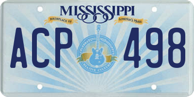 MS license plate ACP498