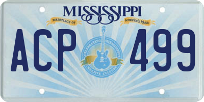 MS license plate ACP499