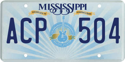 MS license plate ACP504