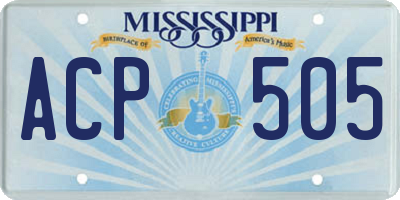MS license plate ACP505