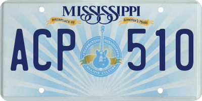 MS license plate ACP510