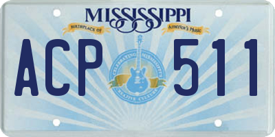 MS license plate ACP511