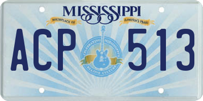 MS license plate ACP513