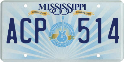 MS license plate ACP514
