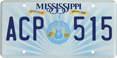 MS license plate ACP515