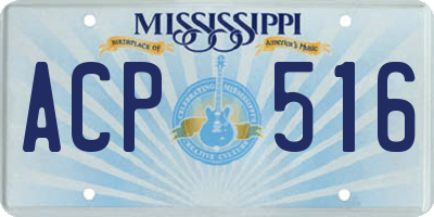MS license plate ACP516